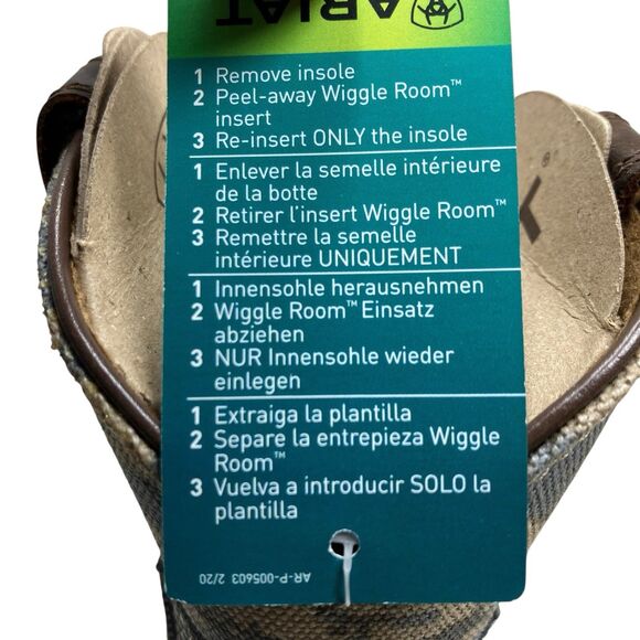 Ariat Kids 8 Western Cowboy Boots 10027279 Brown Camo Flag Leather Square Toe - Picture 12 of 15